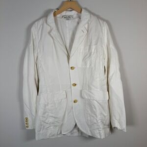 Alex Mill‎ Men's Linen Blend Button Up White Blazer Jacket Small Work Sport Coat